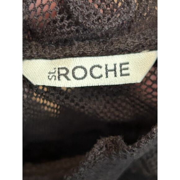 St. Roche Leith Lace Floral Embroidered Midi Dress Black Size 0 Puff Sleeves NWT - Picture 10 of 14